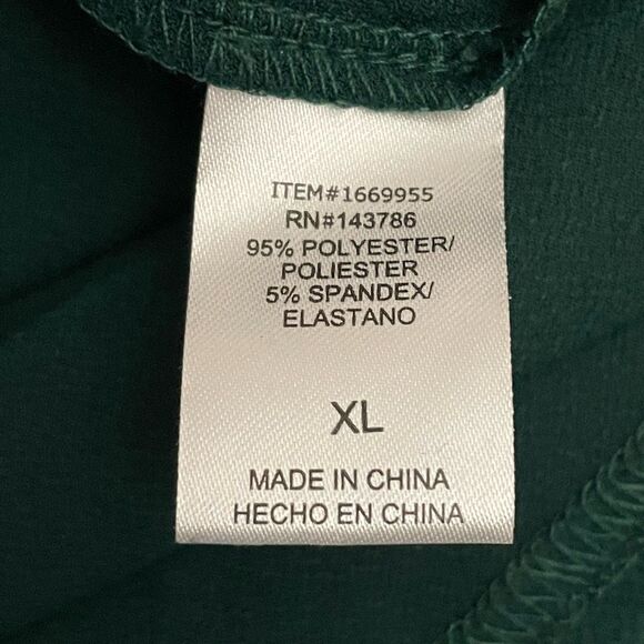 LEOTA Flared Midi Skirt, Elastic Waistband, Emerald Green, Pockets, Size XL - Picture 4 of 7